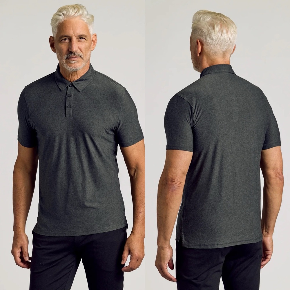 True Classic Active Polo - Charcoal Heather Gray